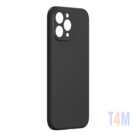 Capa de Silicone com Moldura de Câmera para Apple iPhone 15 Pro Preto